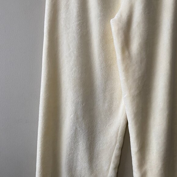 Women's Cozy Fuzzy Fleece Off White Pajama Pants - Picture 7 of 10